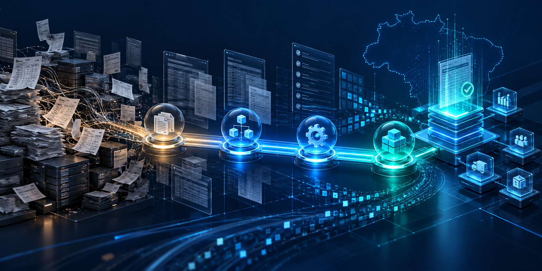 Transição tecnológica da complexidade fiscal para processos e sistemas integrados